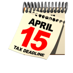 April 15 tax deadline calendar date page