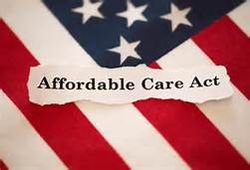 Affordable care act on flag